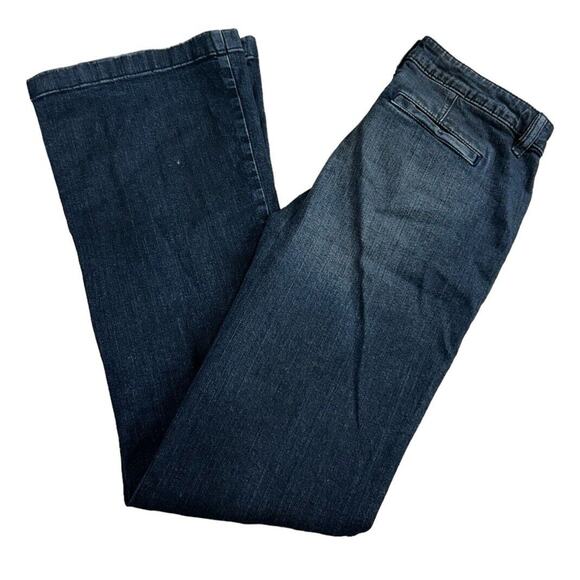 BCBGMaxAzria Bella Wide Leg Dark Midnight Flare Jeans Sz 27 Mid-Rise 33" Inseam - Picture 6 of 6